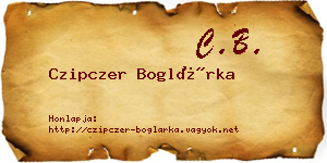Czipczer Boglárka névjegykártya